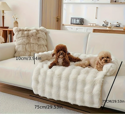Warm Hondenbed met Imitatie Konijnenbont – Luxe Pluche Matras (Antislip)