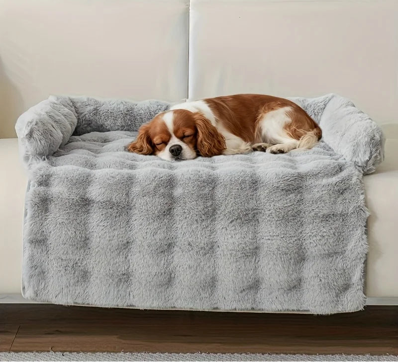 Warm Hondenbed met Imitatie Konijnenbont – Luxe Pluche Matras (Antislip)
