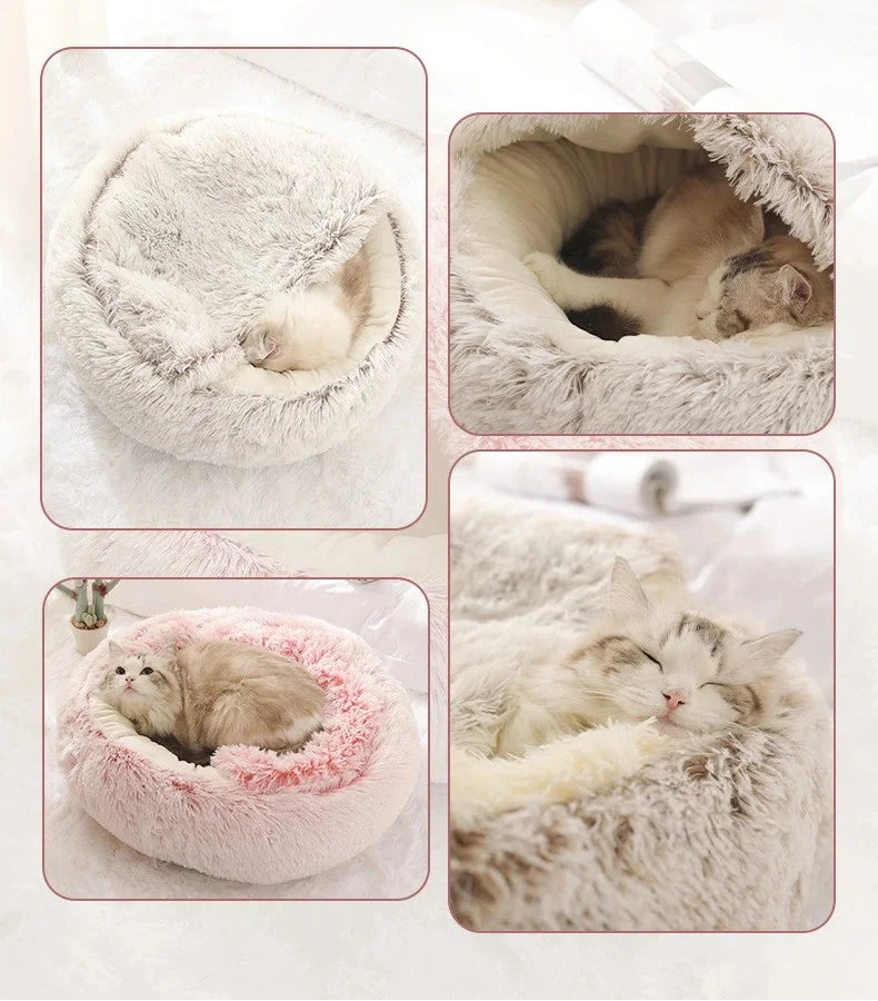 Zachte pluche kattenmand - 2 in 1 mand